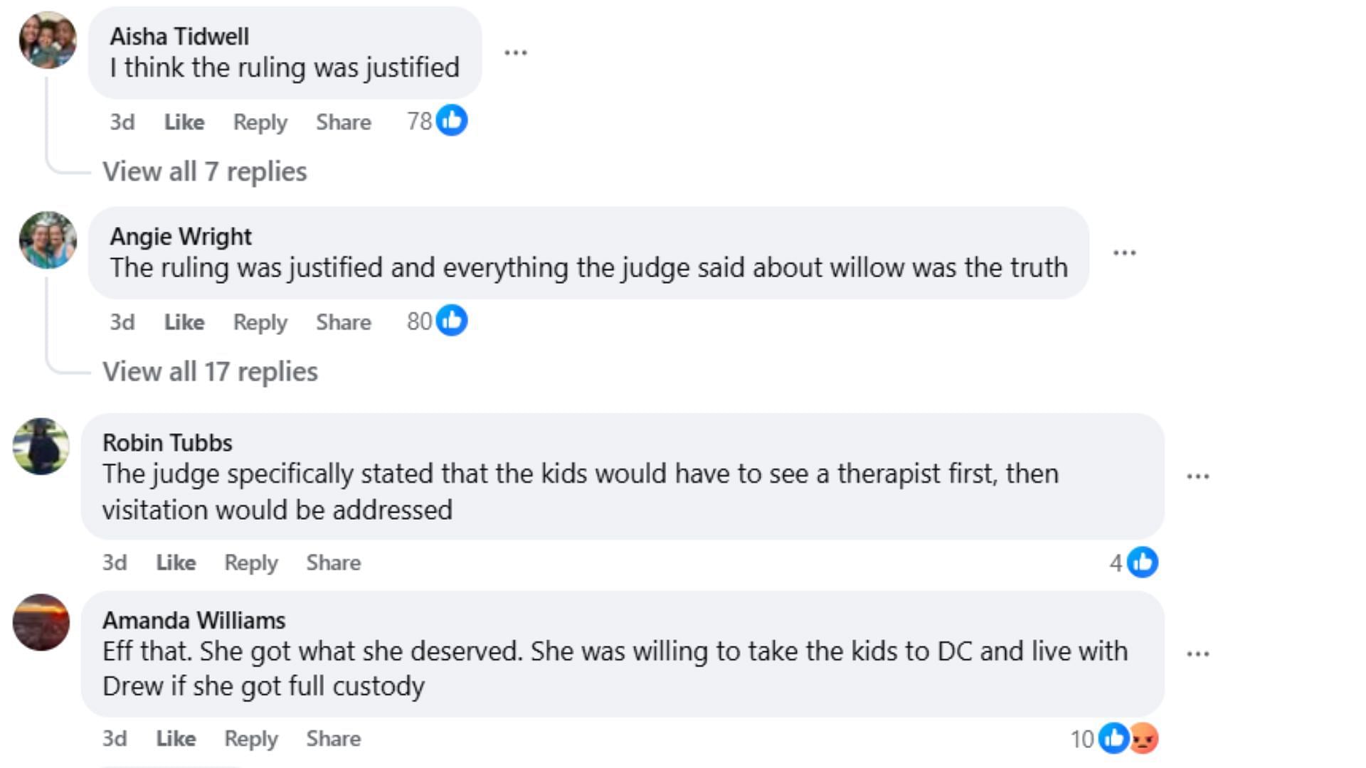 Comments by fans on the post (Image via Facebook/@Maureen Rose Tagliaferro)